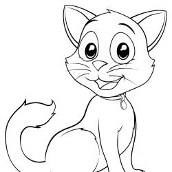 Voici un coloriage chat à imprimer gratuitement. Un dessin de chat à imprimer pour tous les petits amoureux des animaux. Page 20