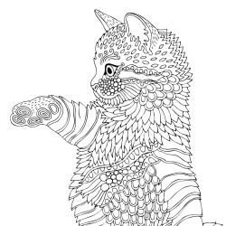 Voici un coloriage chat à imprimer gratuitement. Un dessin de chat à imprimer pour tous les petits amoureux des animaux. Page 24