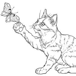 Voici un coloriage chat à imprimer gratuitement. Un dessin de chat à imprimer pour tous les petits amoureux des animaux. Page 27