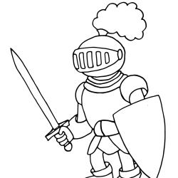 Un coloriage chevalier à proposer aux enfants qui aiment l'univers des chevaliers et leurs châteaux. Page 16
