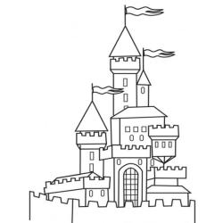 Dessins de châteaux de chevaliers à imprimer. Des coloriages de châteaux de chevalier à imprimer pour le coloriage des enfants. Des coloriages de châteaux de différentes époques sont proposés, à chacu