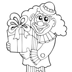 Voici un coloriage clown ! Un dessin à imprimer sur le thème du cirque - Page 02