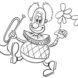 Voici un coloriage clown ! Un dessin à imprimer sur le thème du cirque - Page 04
