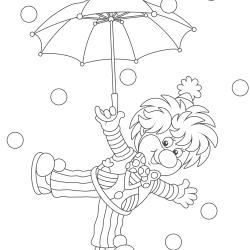 Voici un coloriage clown ! Un dessin à imprimer sur le thème du cirque - Page 07