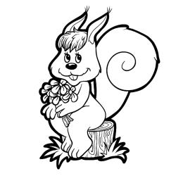 Voici un coloriage d'écureuil pour les maternelles à imprimer gratuitement. Un dessin parfait pour les enfants qui aiment ce petit animal mignon.