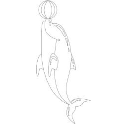 Coloriage d'un dauphin mignon