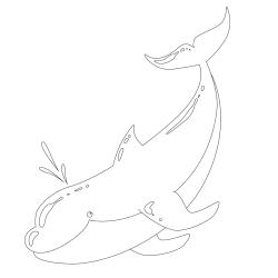 Coloriage d'un petit dauphin à imprimer