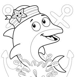 Coloriage dauphin humour