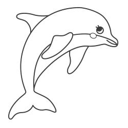 Coloriage dauphin kawaii