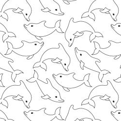 Coloriage d'un motif dauphins à imprimer