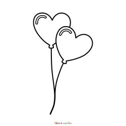 Retrouvez le Coloriage de ballons de coeurs et imprimez aux enfants un dessin plein d'amour
