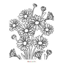 Retrouvez un coloriage de fleurs de printemps et imprimez aux enfants un dessin sur le thème de la nature.