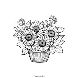 Retrouvez un coloriage de fleurs estivales et imprimez aux enfants un dessin sur le thème de la nature
