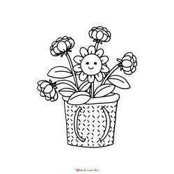 Retrouvez un coloriage de fleurs à imprimer et téléchargez un joli dessin pour le printemps aux enfants