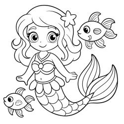 Coloriage de la sirène ondulante