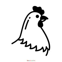 Retrouvez le coloriage de la tête d'une poule de Pâques et imprimez aux enfants un joli dessin pour les fêtes de printemps