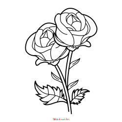 Retrouvez le coloriage de roses et imprimez un dessin aux enfants qui aiment la nature.