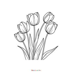 Retrouvez un coloriage de tulipes à imprimer et proposez aux enfants un joli dessin pour le printemps
