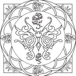 Un coloriage en mandala à imprimer pour pratique l'Art Thérapie qui aide à faire le vide, à se ressourcer et à se détendre. Dessin d'un mandala en carré inspiré des motifs Art Déco.