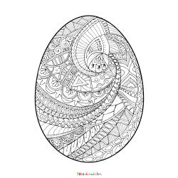 Retrouvez le coloriage d'oeuf de Pâques art thérapie et imprimez aux enfants un joli dessin pour les fêtes