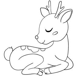 Retrouvez un coloriage de cerf ! Un dessin à imprimer gratuitement sur le thème des animaux de la forêt - Page 01