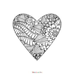 Retrouvez le Coloriage d'un coeur à motifs et imprimez aux enfants un dessin plein d'amour