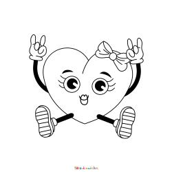 Retrouvez le coloriage d'un coeur féminin et imprimez aux enfants un dessin plein d'amour