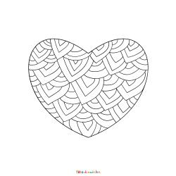 Retrouvez le Coloriage d'un coeur géométrique et imprimez aux enfants un dessin plein d'amour et de tendresse.