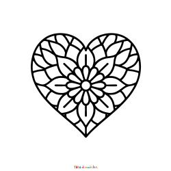 Retrouvez le Coloriage d'un coeur graphique et imprimez aux enfants un dessin plein d'amour