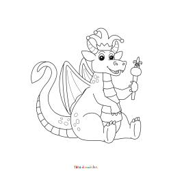 Retrouvez le Coloriage d'un dragon à télécharger et imprimez aux enfants un dessin avec cet animal légendaire