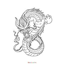 Retrouvez le Coloriage d'un dragon chinois et imprimez aux enfants un dessin avec cette fantastique créature légendaire