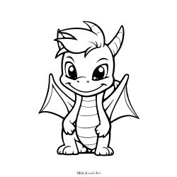 Retrouvez le Coloriage d'un dragon en colère et imprimez aux enfants un dessin sur cette créature fantastique