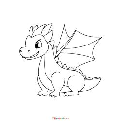 Retrouvez le Coloriage d'un dragon en PDF et imprimez aux enfants un dessin avec cette créature fantastique