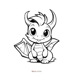 Retrouvez le coloriage d'un dragon facile et imprimez aux enfants un dessin avec cette créature fantastique