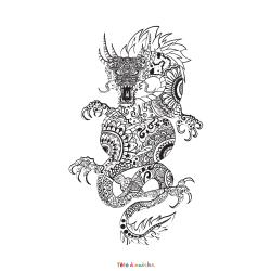 Retrouvez le Coloriage d'un dragon mandala et imprimez aux enfants un dessin avec cet animal fantastique