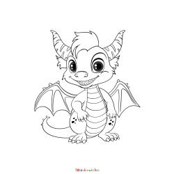 Retrouvez le coloriage d'un dragon rapide et imprimez aux enfants un dessin sur cet animal légendaire