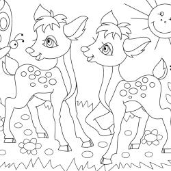 Retrouvez un coloriage de faon ! Un dessin à imprimer gratuitement sur le thème des animaux de la forêt - Page 10