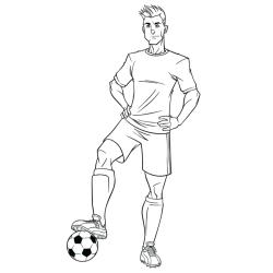 Coloriage d'un footballeur