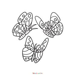 Retrouvez le coloriage d'un groupe de papillons et imprimez un dessin avec ce joli insecte que les enfants adorent.