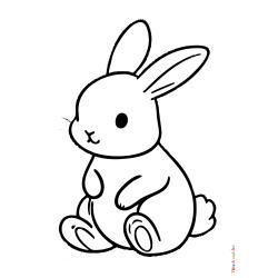Retrouvez le coloriage d'un lapin de Pâques adorable  et imprimez aux enfants un joli dessin pour la fête de printemps