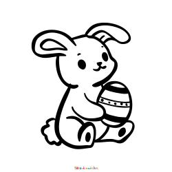 Retrouvez le coloriage d'un lapin de Päques bébé et imprimez un dessin aux enfants qui aiment cette fête de printemps