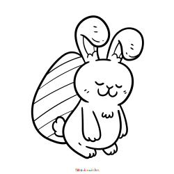Retrouvez le coloriage d'un lapin de Pâques facile et imprimez aux enfants un joli dessin pour le printemps