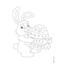 Retrouvez le coloriage d'un lapin de Pâques magique et son oeuf. Un dessin à imprimer pour les fêtes