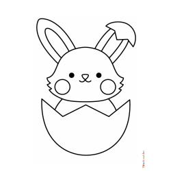 Retrouvez le coloriage d'un lapin de Pâques simple et imprimez aux enfants un joli dessin pour les fêtes