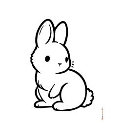 Retrouvez le Coloriage d'un lapin de Pâques surpris et imprimez un dessin aux enfants qui aiment cette fête du printemps