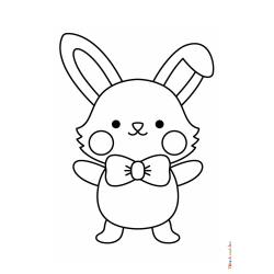 Retrouvez le coloriage d'un lapin debout et imprimez aux enfants un joli dessin pour les fêtes