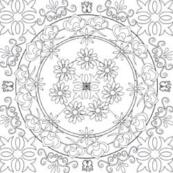 Un mandala dont le dessin est inspiré des carreaux de céramique du 19ème siècle à imprimer pour le coloriage des adultes. Un motif ancien et rétro pour s'initier au coloriage des adultes. Un coloriage