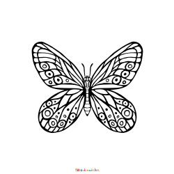 Retrouvez le coloriage d'un mandala papillon facile et imprimez aux enfants un dessin pour le printemps