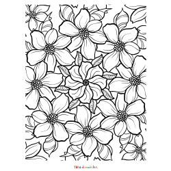 Retrouvez le coloriage d'un motif de fleurs et imprimez aux enfants un dessin sur le thème de la nature