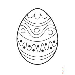 Retrouvez le Coloriage d'un oeuf de Pâques à motifs arrondis et imprimez aux enfants un joli dessin pour les fêtes
